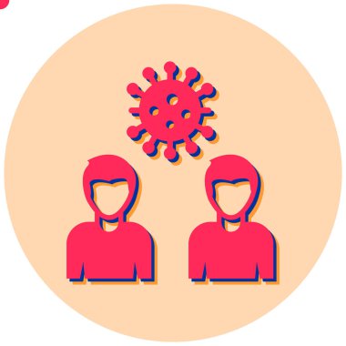 İnsanların vektör illüstrasyonu simgeyle karşılaşıyor