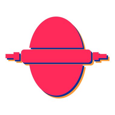 Kırmızı ve beyaz kask simgesinin vektör çizimi.