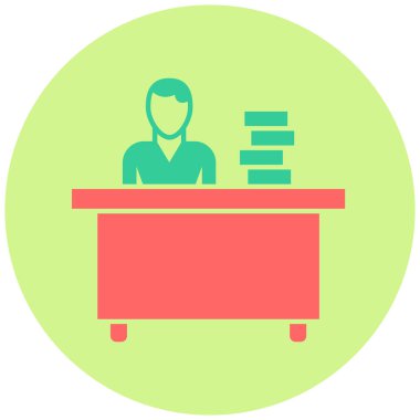 iş ve ofis çalışanı düz vektör simgesi.