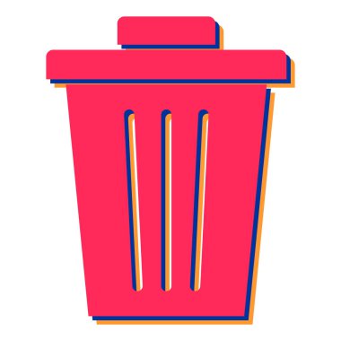 Çöp kutusu simgesi. Beyaz arkaplanda izole edilmiş web tasarımı için çöp kutusu vektör simgelerinin basit çizimi