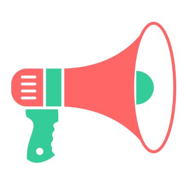 megafon düz simge, vektör illüstrasyonu