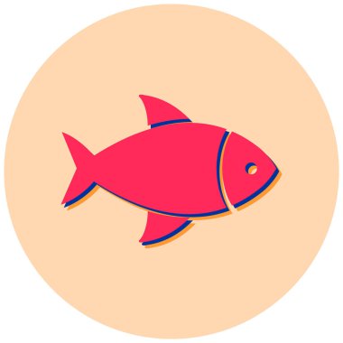 Balık. Web simgesi basit illüstrasyon