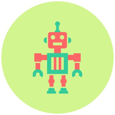 robot. Web simgesi basit illüstrasyon