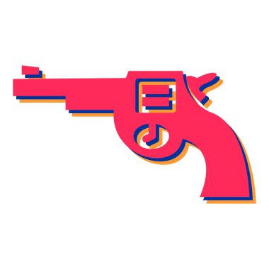 Çizgi film silah simgesinin vektör çizimi