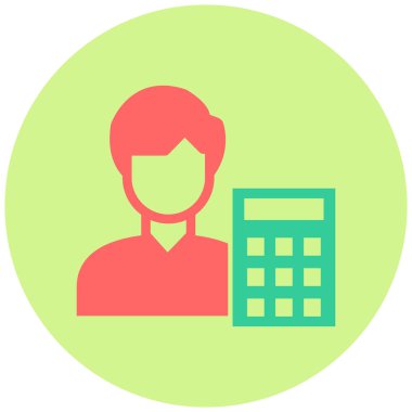 Muhasebeci. Web simgesi basit illüstrasyon