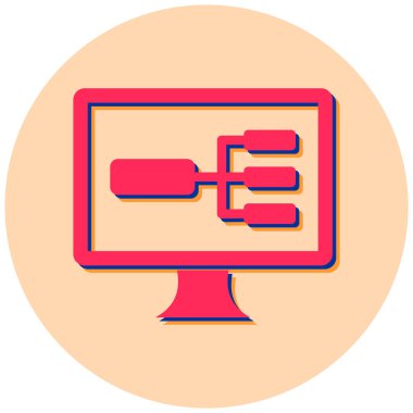 Bilgisayar. Web simgesi basit illüstrasyon