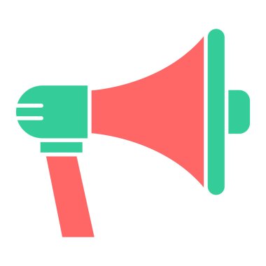 megafon düz simge, vektör illüstrasyonu