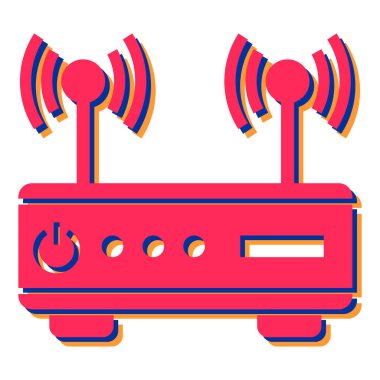 Kablosuz yönlendirici simgesi. Web tasarımı için radyo anten vektör simgelerinin düz çizimi