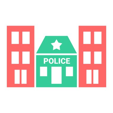 Polis binası vektör illüstrasyonu