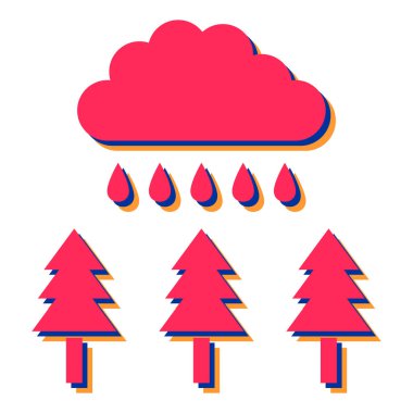 hava tahmini simgeleri vektör illüstrasyon tasarımını ayarla