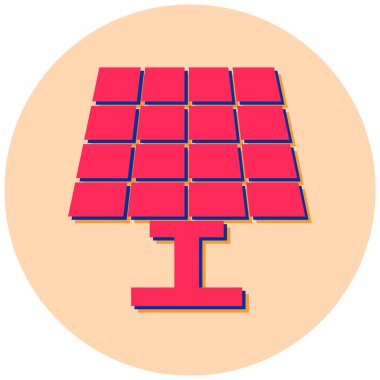 Güneş enerjisi Paneli simgesi. Vektör çizim