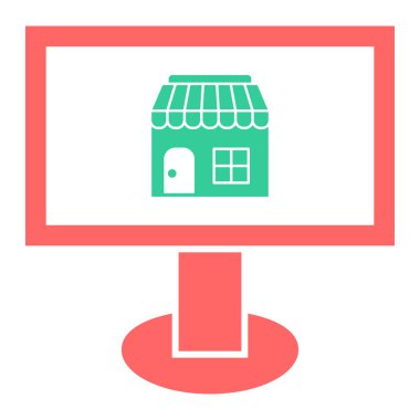 Dükkan. Web simgesi basit illüstrasyon