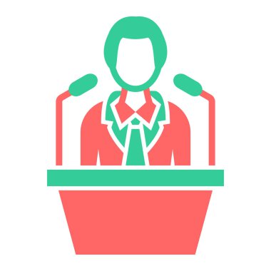 Muhabir. Web simgesi basit illüstrasyon