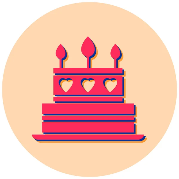 Праздничный Торт Простой Дизайн — стоковый вектор