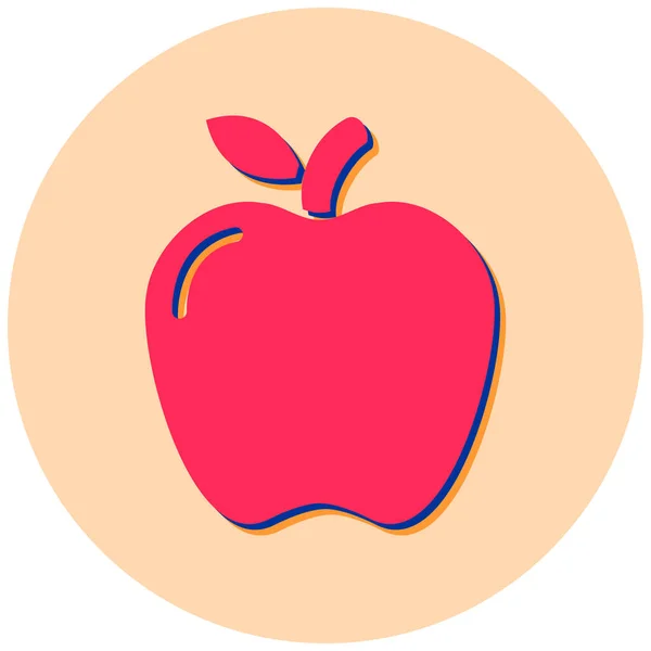 Manzana Icono Web Ilustración Simple — Vector de stock