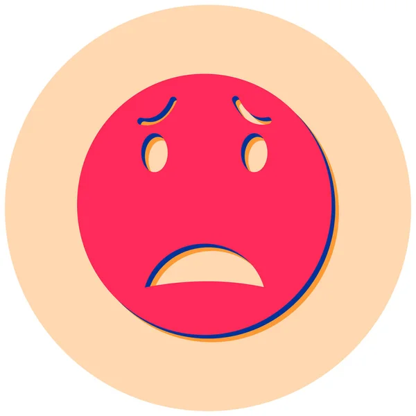 Faccina Triste Emoticon Icona Vettoriale — Vettoriale Stock