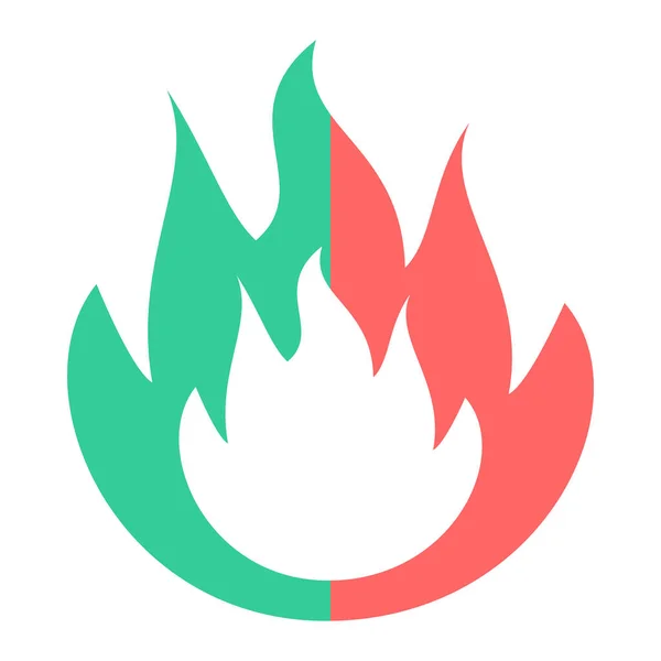 Fire Flame Icon Flat Illustration Campfire Vector Symbol Web Design — Stock Vector