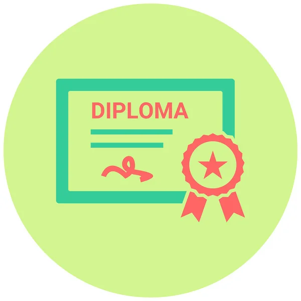 Diploma Graduação Ícone Web Ilustração Simples — Vetor de Stock