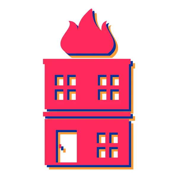 Ilustración Vectorial Edificio Moderno Con Chimenea — Vector de stock