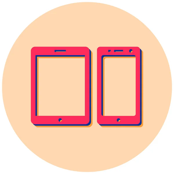 Tablet Und Telefon Web Symbol Einfache Illustration — Stockvektor