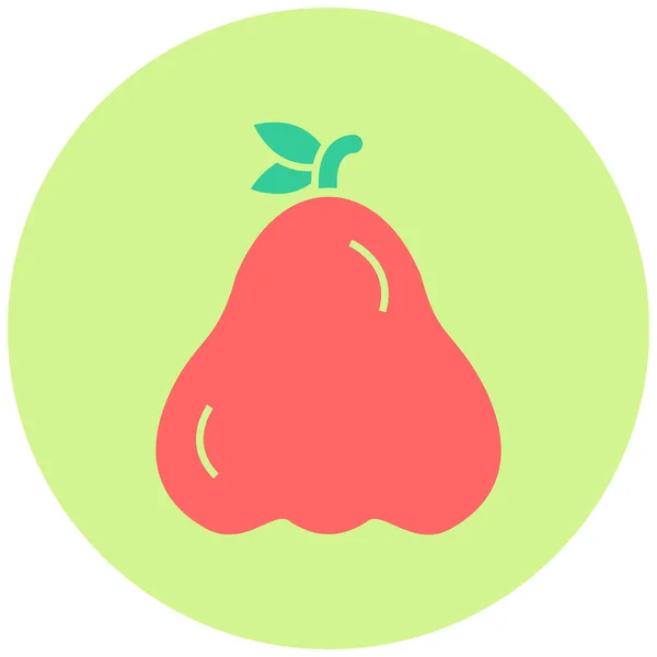 Рожеве Яблуко Веб Іконка Проста Ілюстрація — стоковий вектор