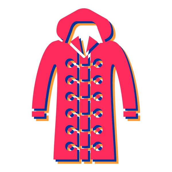 Χειμώνα Εικονίδιο Ρούχα Επίπεδη Απεικόνιση Των Ενδυμάτων Σακάκι Διάνυσμα Σύμβολο — Διανυσματικό Αρχείο