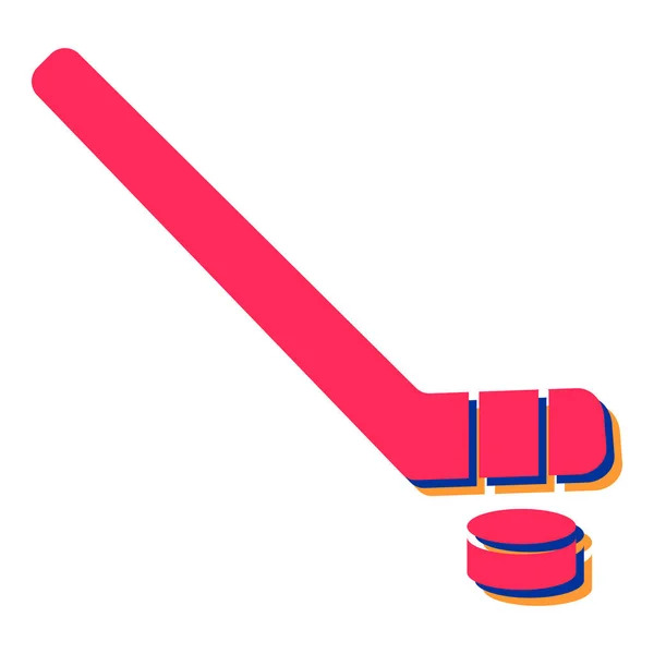 Icono Del Deporte Hockey Ilustración Simple Béisbol Vector Murciélago Isométrico — Vector de stock