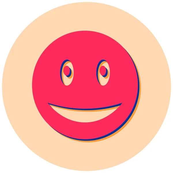 Sorriso Rosto Emoticon Vetor Ilustração —  Vetores de Stock