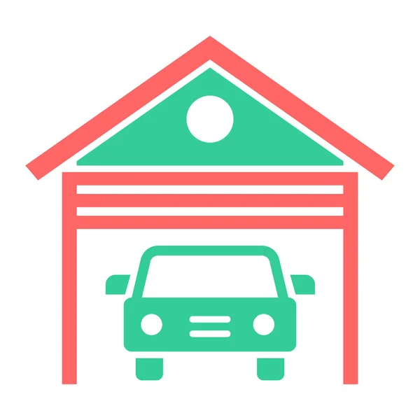 Samochód Garaż Ikona Wektor Ilustracja — Wektor stockowy