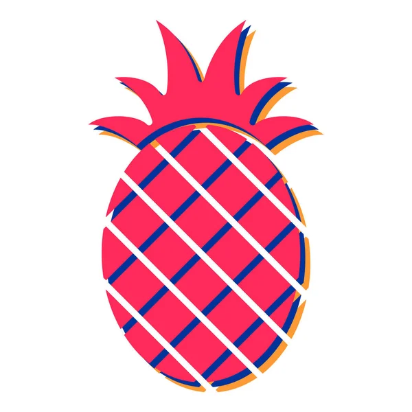 Icona Frutta Ananas Cartone Animato Anguria Vettoriale Illustrazione Isolato Sfondo — Vettoriale Stock