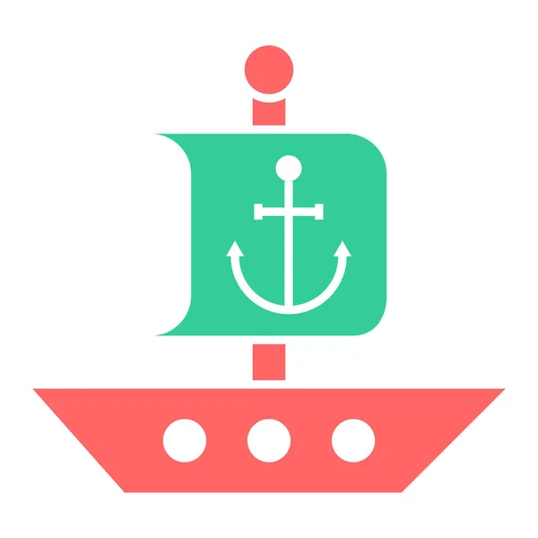 Navio Pirata Ícone Web Ilustração Simples — Vetor de Stock