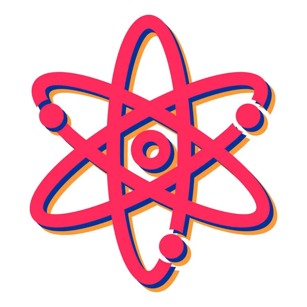 Atom simgesi. Web tasarımı için molekül vektör sembolünün düz çizimi