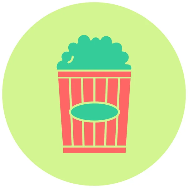 Popcorn Web Symbol Einfache Illustration — Stockvektor