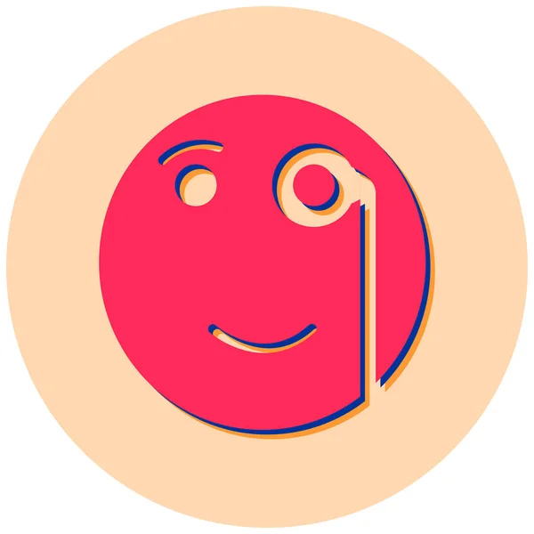 Glimlach Gezicht Emoticon Pictogram Vector Illustratie — Stockvector