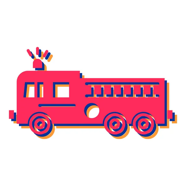 消防車のアイコン 白い背景に隔離されたウェブデザインのための救急車の車のベクターイラストの漫画 — ストックベクタ