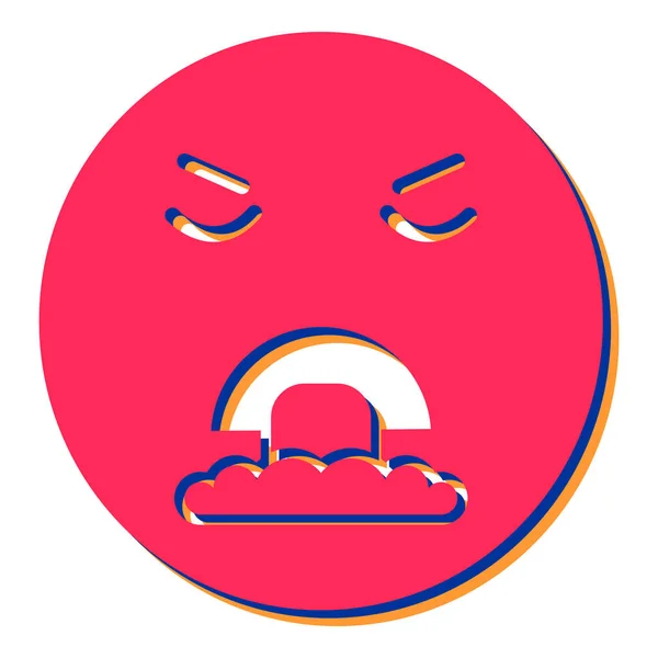 Chorando Rosto Emoticon Ícone Vetor Ilustração Design —  Vetores de Stock