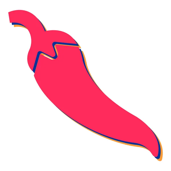 Chilipepparikon Tecknad Chili Vektor Symbol Stock Illustration Isolerad Vit Bakgrund — Stock vektor