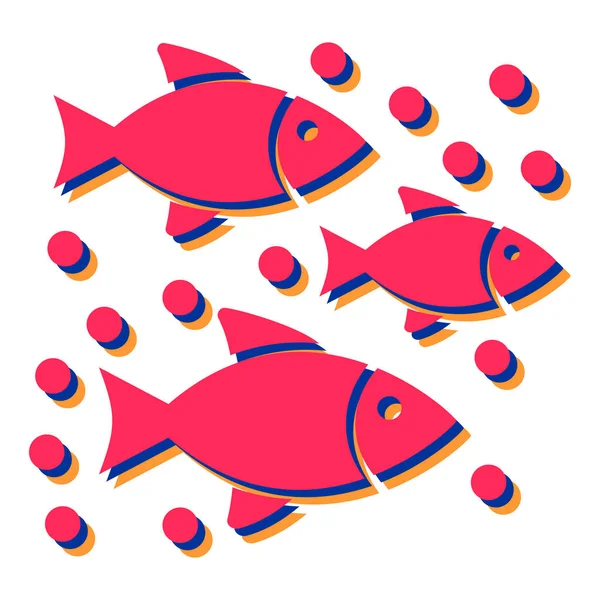 Balıklar ve deniz yaşam vektör çizimi