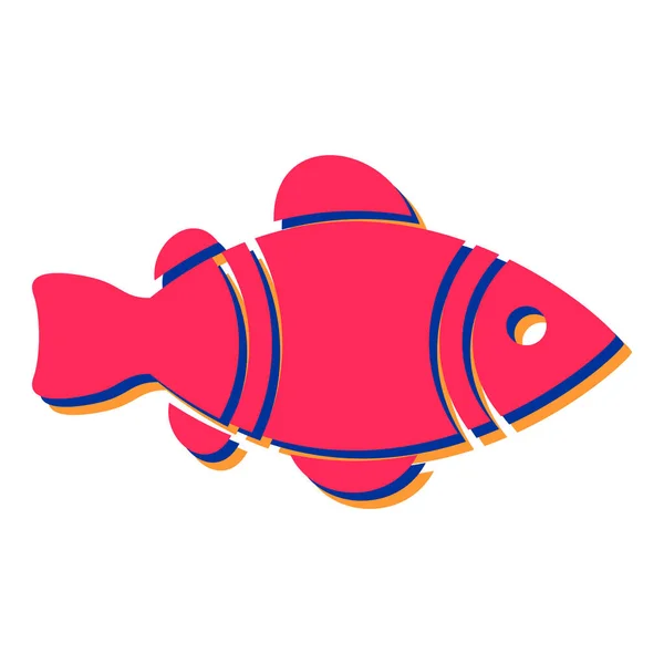 Cute Fish Icon Cartoon Submarine Vector Illustration Isolated White Background — Stock vektor