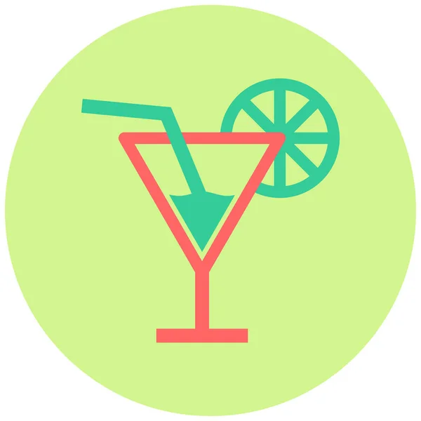 Cocktail Ícone Web Ilustração Simples —  Vetores de Stock