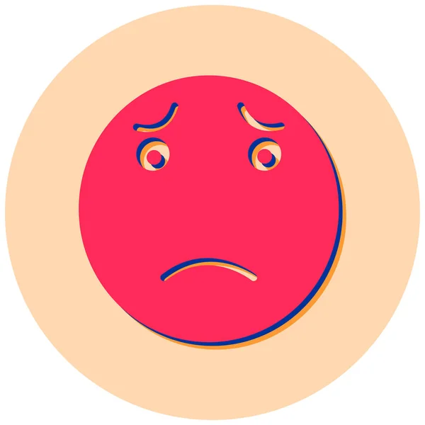 Cara Triste Icono Web — Vector de stock