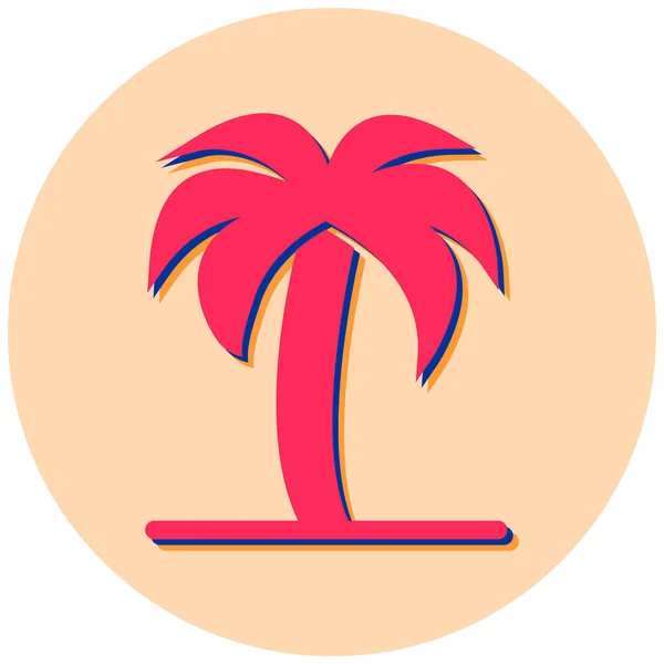 Palm Tree Platt Vektor Symbol — Stock vektor