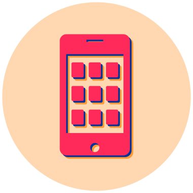 Cep telefonu. Web simgesi basit illüstrasyon