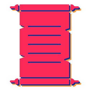 Kırmızı ve beyaz parşömenin vektör çizimi