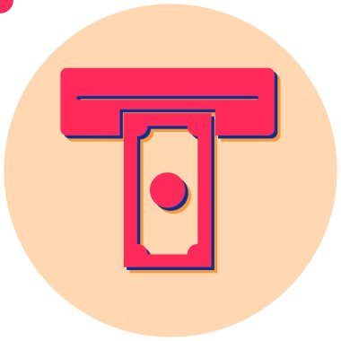 ATM 'de. Web simgesi basit illüstrasyon