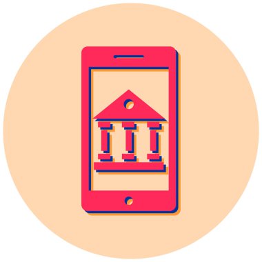 mobil bankacılık vektör simgesi modern basit tasarım
