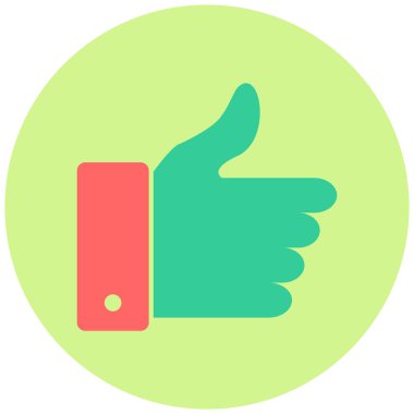 Başparmak yukarı. Web simgesi basit illüstrasyon