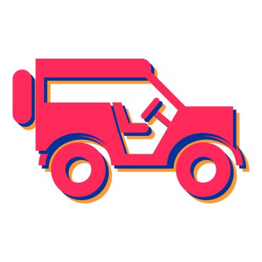 Kamyon ikonu. Web tasarımı için hızlı araç vektör simgelerinin basit çizimi