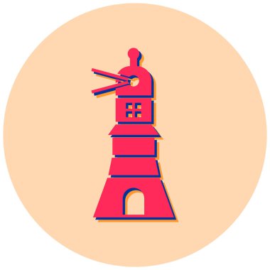 deniz feneri ikonu vektör illüstrasyonu