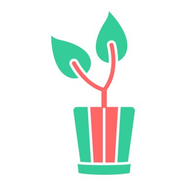 bitki pot ikonu vektör illüstrasyonu